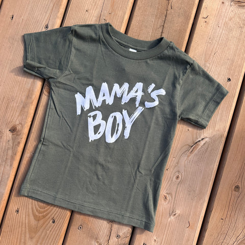 Mamas Boy Tee - Olive Green