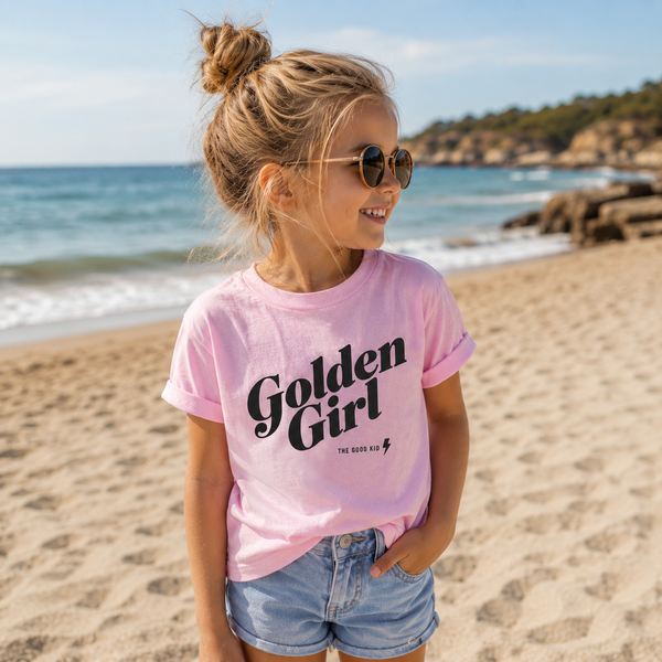 Golden Girl Pink T-Shirt | Matching Kids & Adult Tees