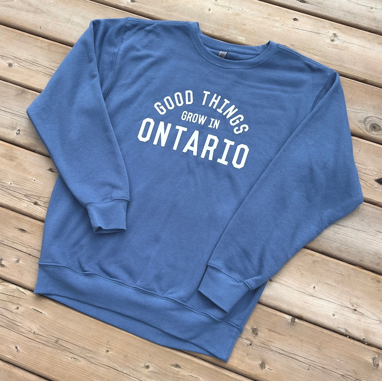 Good Things Grow In Ontario Crewneck - Denim Blue