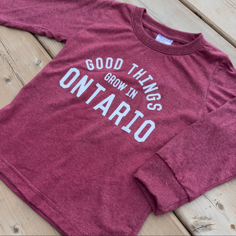 Good Things Grow In Ontario Long Sleeve - Heather Red