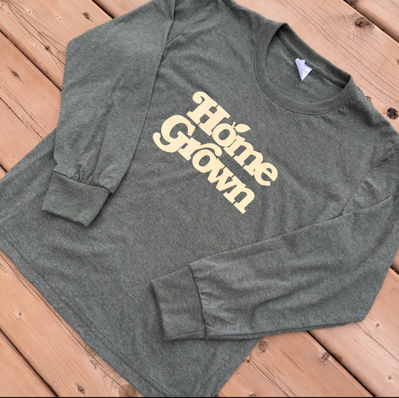 Home Grown Long Sleeve Tee - Heather Green